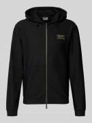 EA7 Emporio Armani Regular Fit Sweatjacke mit Logo-Patch in Black, Grö...