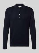 Profuomo Strickpullover aus reiner Baumwolle mit Polokragen in Marine,...