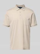 RAGMAN Relaxed Fit Poloshirt aus Baumwoll-Mix in Beige, Größe L