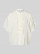 0039 Italy Relaxed Fit Bluse mit Rüschen Modell 'DAISY' in Weiss, Größ...