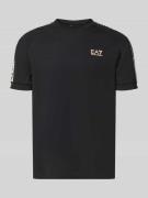 EA7 Emporio Armani T-Shirt aus Viskose-Mix mit Logo in Black, Größe L