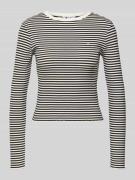 Tommy Jeans Slim Fit Langarmshirt aus Baumwoll-Mix in Black, Größe L