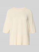 comma Strickpullover mit 1/2-Arm in Offwhite, Größe L
