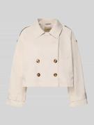 Smith and Soul Kurzer Trenchcoat mit Eingrifftaschen in Sand, Größe L