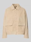 Smith and Soul Lederjacke mit Pattentaschen in Beige, Größe L