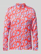 Milano Italy Slim Fit Hemdbluse aus reiner Viskose in Rot, Größe 36