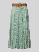 Apricot Midirock aus Viskose mit Gürtel in Lind, Größe L