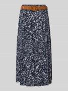 Apricot Midirock aus reiner Viskose in Marine, Größe L