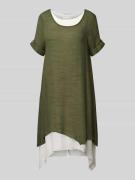 Apricot Knielanges Kleid aus Viskose-Mix in Khaki, Größe L