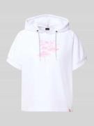 FIRE + ICE T-Shirt aus Baumwoll-Mix mit Kapuze Modell 'SHARON3' in Wei...