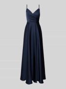 Laona Abendkleid aus Satin mit Spaghettiträgern in Dunkelblau, Größe 4...