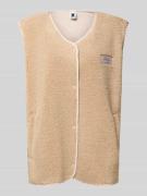 Karo Kauer Fleeceweste mit Label-Detail in Beige, Größe L