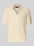 MCNEAL Regular Fit Freizeithemd im Loch-Design in Beige, Größe L