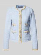 WHITE LABEL Slim Fit Blazer in Bouclé-Optik in Bleu, Größe 52