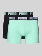 PUMA Trunks aus Baumwoll-Mix im 2er-Pack in Mint, Größe L