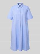 Milano Italy Knielanges Hemdblusenkleid aus reiner Baumwolle in Hellbl...