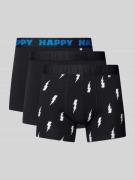 Happy Socks Trunks aus Baumwoll-Mix im 3er-Pack in Black, Größe L