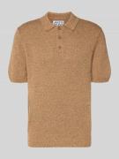 JAKE*S STUDIO MEN Regular Fit Poloshirt aus Baumwoll-Leinen-Mix in Ros...