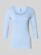 Soyaconcept T-Shirt mit 3/4-Arm Modell 'Pylle' in Hellblau, Größe L