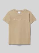 CHAMPION Regular Fit T-Shirt mit Logo-Stitching in Sand, Größe 152