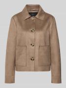 s.Oliver BLACK LABEL Regular Fit Jacke in Lederoptik mit Umlegekragen ...