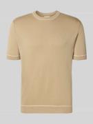 Gant Strickshirt mit Rundhalsausschnitt in Beige, Größe 3XL