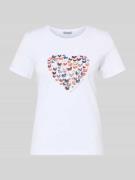 More & More T-Shirt mit Motiv-Print in Weiss, Größe 34