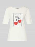 More & More T-Shirt mit Motiv-Print in Offwhite, Größe 34