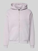 REVIEW Sweatjacke mit Känguru-Tasche in Flieder, Größe L