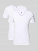 Levi's® T-Shirt mit V-Ausschnitt im 2er-Pack in Weiss, Größe L