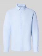 Jake*s Regular Fit Freizeithemd aus Leinen-Mix in Hellblau, Größe L