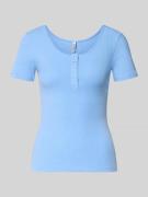 Pieces Slim Fit T-Shirt aus Baumwoll-Mix Modell 'KITTE' in Bleu, Größe...