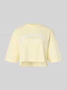 Calvin Klein Jeans Cropped T-Shirt mit Logo-Print in Hellgelb, Größe L