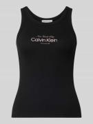 Calvin Klein Jeans Top mit Label-Stitching Modell 'CONTOUR' in Black, ...