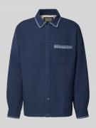 Scotch & Soda Relaxed Hemdjacke mit Strukturmuster in Marine, Größe L