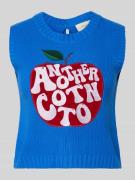 ANOTHER COTTON LAB Regular Fit Weste in Strick-Optik in Royal, Größe L