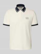 EA7 Emporio Armani Regular Fit Poloshirt mit Logo-Print in Offwhite, G...