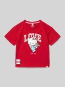 Only Regular Fit T-Shirt aus reiner Baumwolle Modell 'KITTY' in Kirsch...