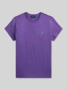 Polo Ralph Lauren T-Shirt mit Label-Stitching in Lila, Größe M