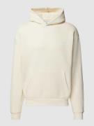 REVIEW Hoodie mit Label-Applikation in Ecru, Größe S