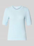 Vila Slim Fit T-Shirt in Strick-Optik Modell 'Vidalo' in Hellblau, Grö...