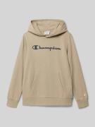 CHAMPION Regular Fit Hoodie mit Logo-Print in Sand, Größe 128