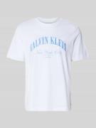 Calvin Klein Jeans T-Shirt mit Label-Stitching in Weiss, Größe L
