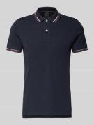 Geox Slim Fit Poloshirt mit Kontraststreifen in Marine, Größe L