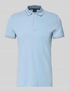 Geox Slim Fit Poloshirt mit Kontraststreifen in Hellblau, Größe L