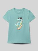 Blue Seven T-Shirt mit Rundhalsausschnitt und Motiv-Print in Rauchblau...