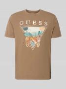 Guess T-Shirt mit Motiv-Print Modell 'TIGER SPIRIT' in Mittelbraun, Gr...