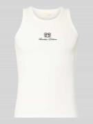 ANOTHER COTTON LAB Slim Fit Tank Top mit Logo-Stitching in Weiss, Größ...