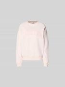 Anine Bing Regular Fit Sweatshirt mit Logo-Detail in Hellrosa, Größe M