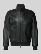Emporio Armani Lederjacke aus Lammleder mit Eingrifftaschen in Black, ...